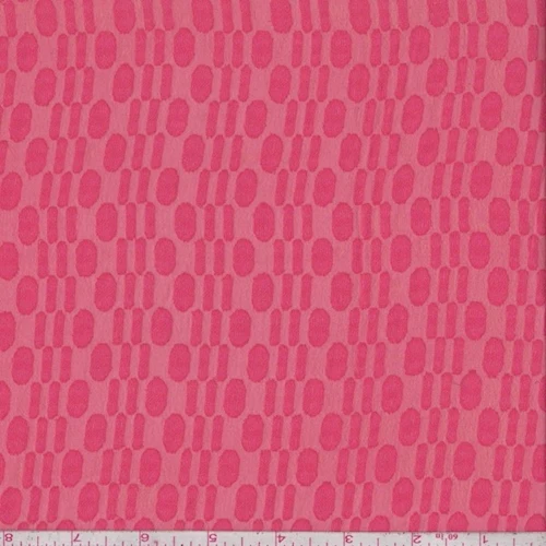 Watermelon Red Oval/Dash Jacquard Chiffon Fabric
