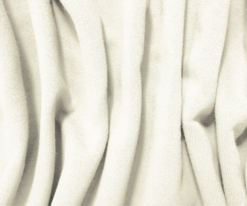 White 16 oz. Cotton Heavy Sweatshirt Fleece Knit Fabric - Image 2