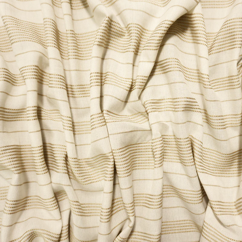 White-Beige Famous Maker Rayon Stripe Dobby Woven Fabric