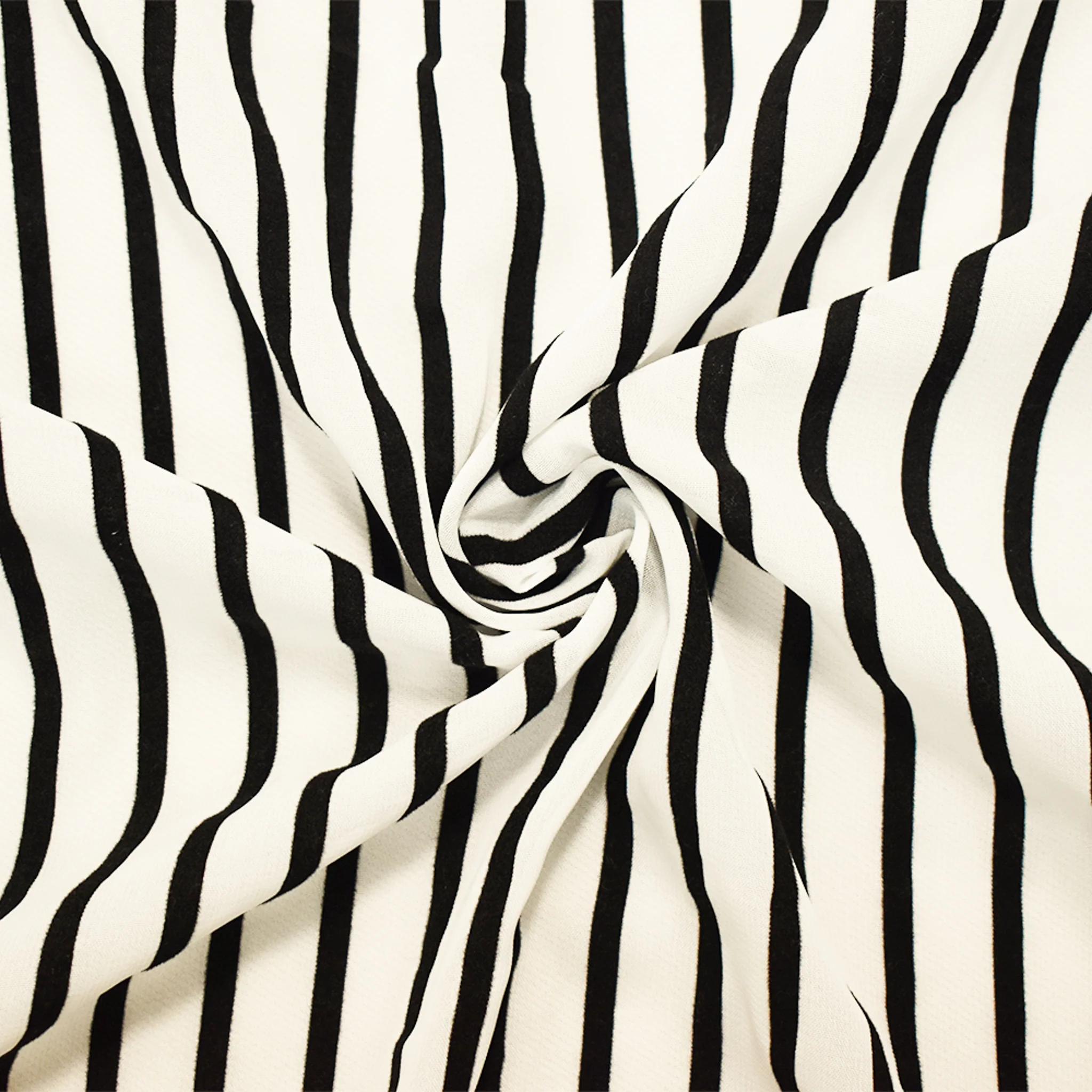 White-Black Nylon Stripe Velvet Flocked Chiffon Woven Fabric