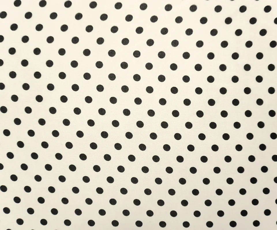White-Black Poly Dot Printed Chiffon Woven Fabric - Image 4