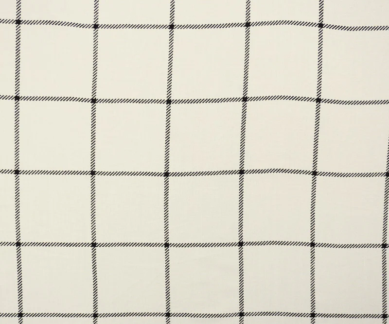 White-Black Rayon Check Printed Challis Woven Fabric - Image 3