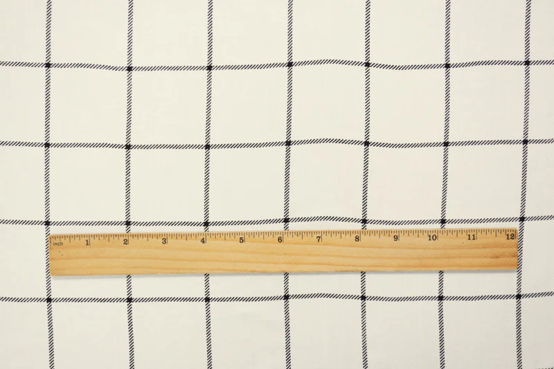 White-Black Rayon Check Printed Challis Woven Fabric - Image 4