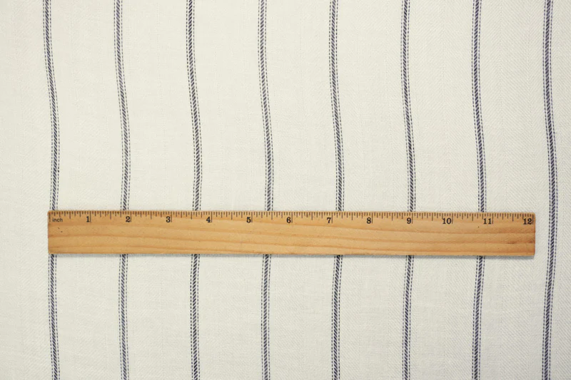 White-Black Rayon Stripe Herringbone Twill Woven Fabric - Image 4