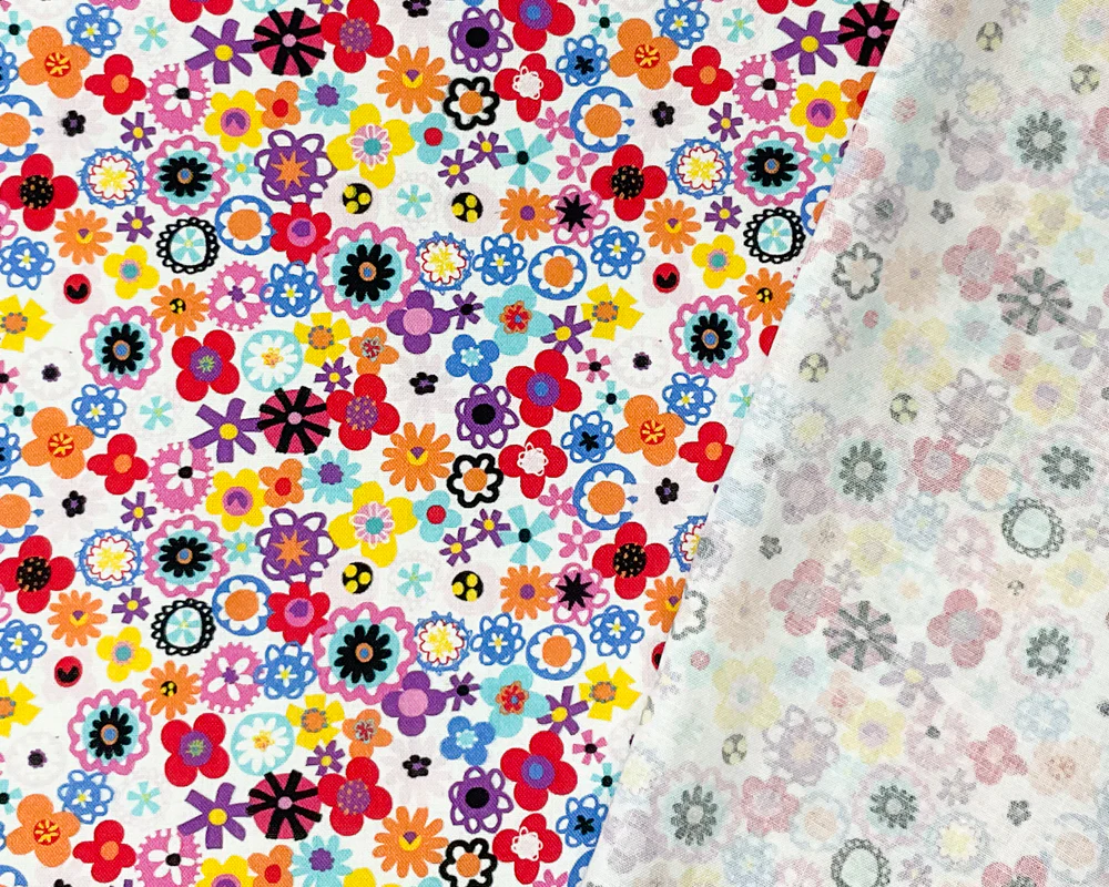 White Cotton Dashwood Studio Floral Printed Quilting Woven Fabric - Image 2