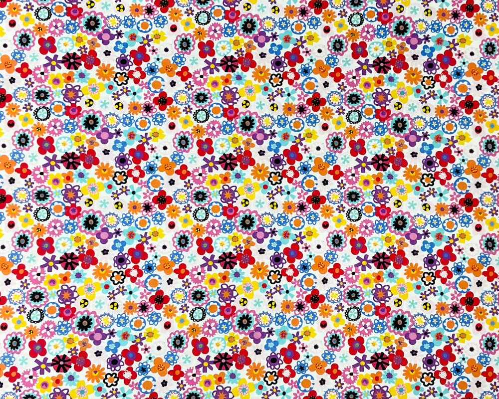 White Cotton Dashwood Studio Floral Printed Quilting Woven Fabric - Image 3