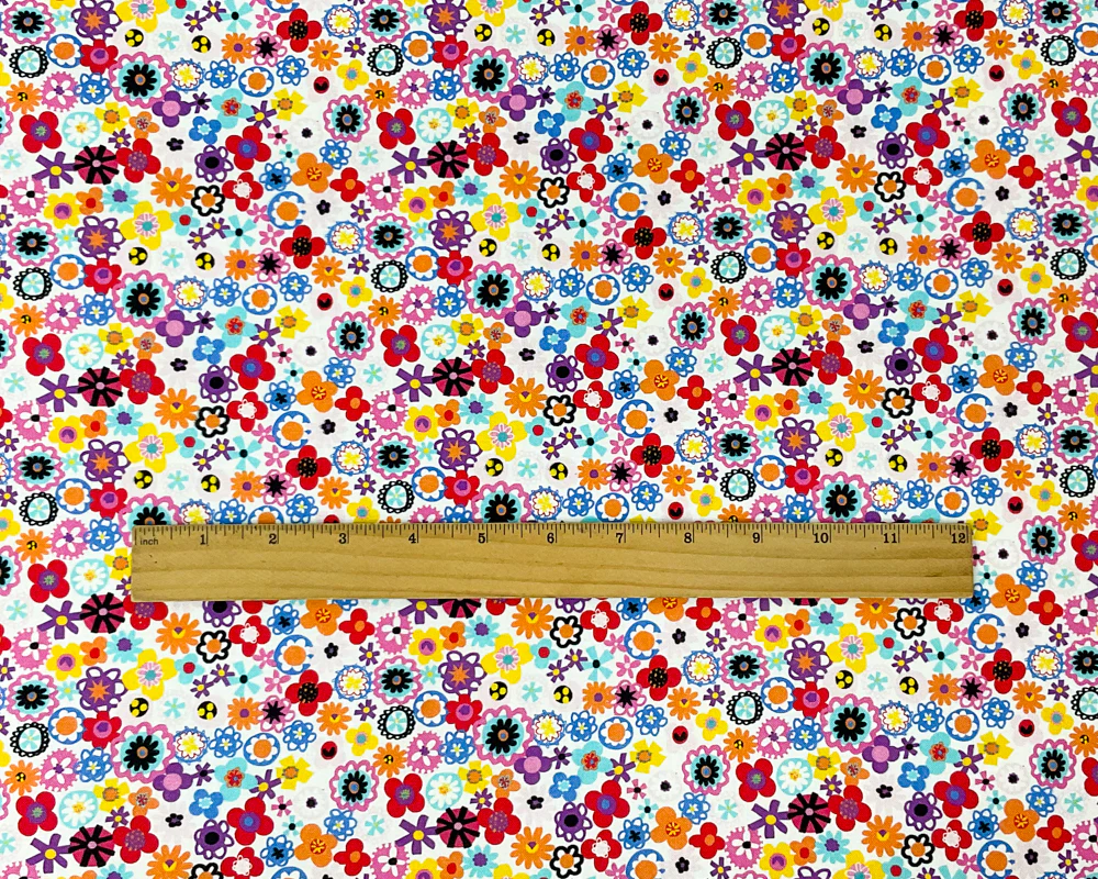 White Cotton Dashwood Studio Floral Printed Quilting Woven Fabric - Image 4