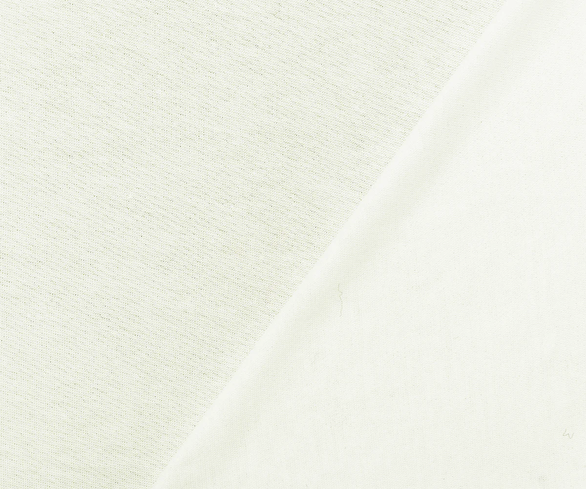 White Cotton Sheer Stretch Slub Tissue Jersey Knit Faric - Image 2