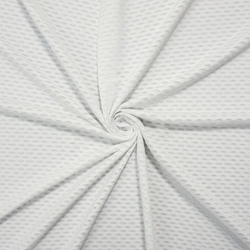 White Famous Maker Nylon Spandex 3D Mesh Knit Yoga Fabric