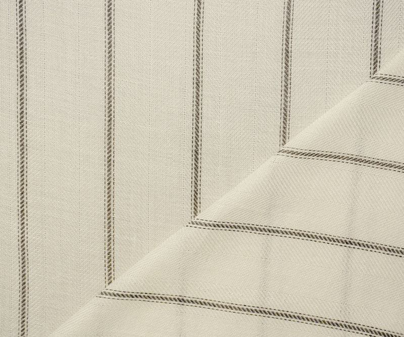 White-Gray Rayon Stripe Herringbone Twill Woven Fabric - Image 2