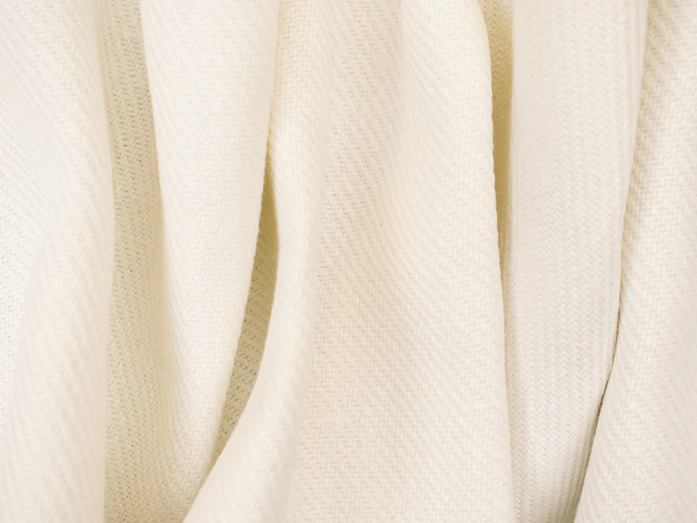 White Moygashel Twill Irish Linen Solid Woven Home Decorating Fabric - Image 2