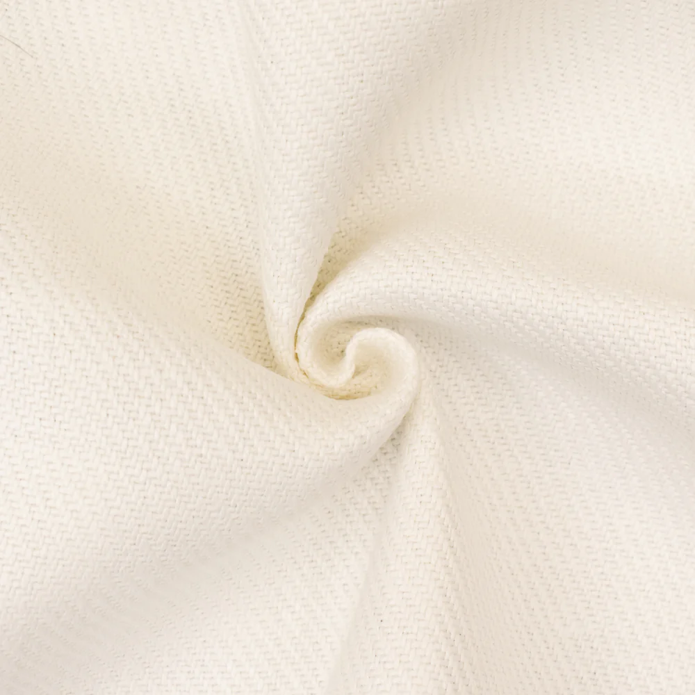 White Moygashel Twill Irish Linen Solid Woven Home Decorating Fabric - Image 3