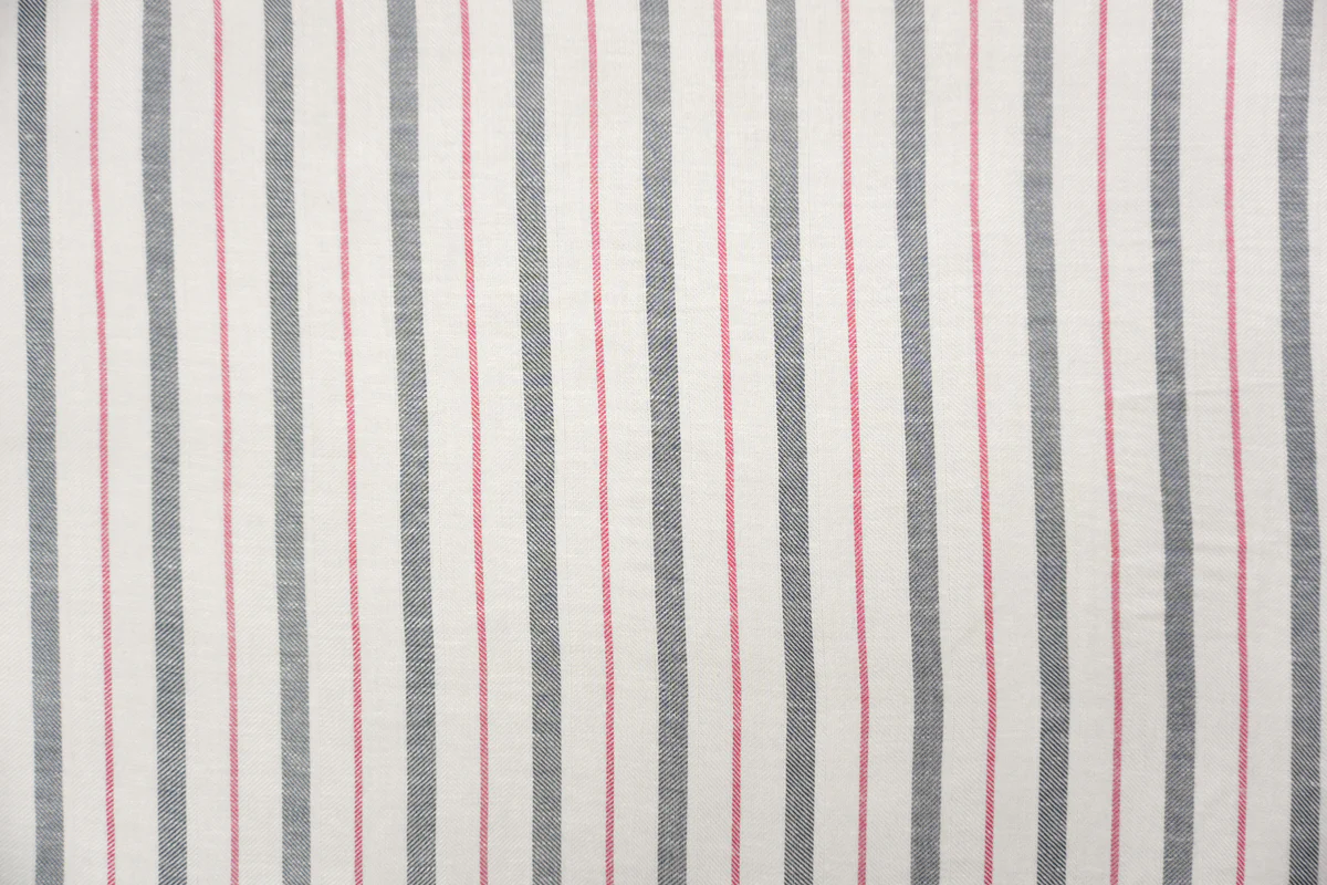 White-Multi Famous Maker Rayon-Linen Stripe Twill Woven Fabric - Image 4