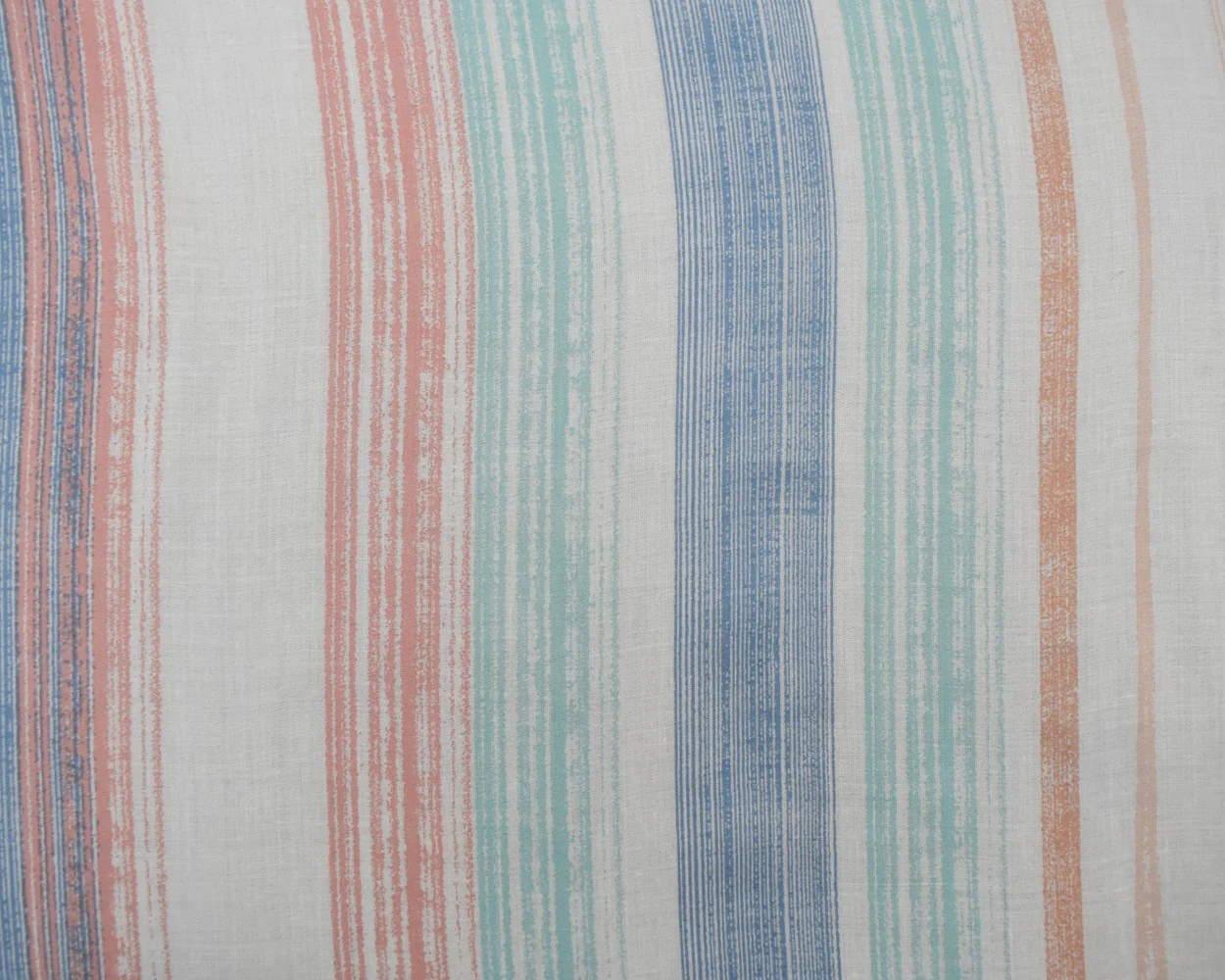 White-Peach-Blue Cotton Famous Maker Vertical Stripe Print Batiste Fabric - Image 3