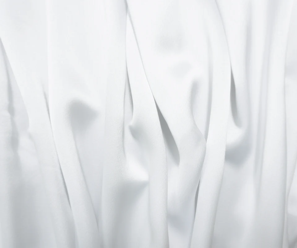 White Poly Silky Charmeuse Satin Woven Fabric - Image 3