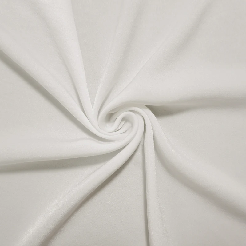 White Poly Solid Sanded Satin Woven Fabric