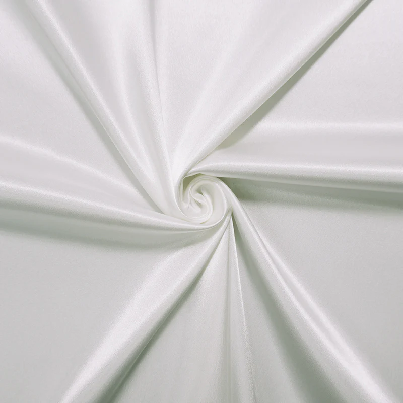 White Poly Stretch Satin Woven Fabric