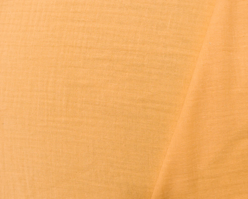 Yellow Cotton Crinkled Solid Double Gauze Woven Fabric - Image 2