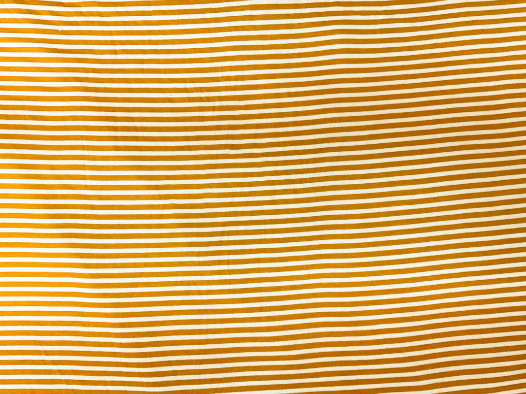 Yellow-Ivory Rayon Spandex Stripe Jersey Knit Fabric - Image 2