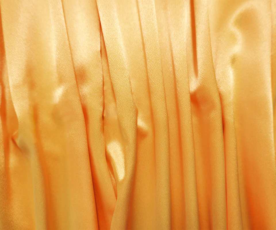 Yellow Poly Crepe Back Satin Woven Fabric - Image 3