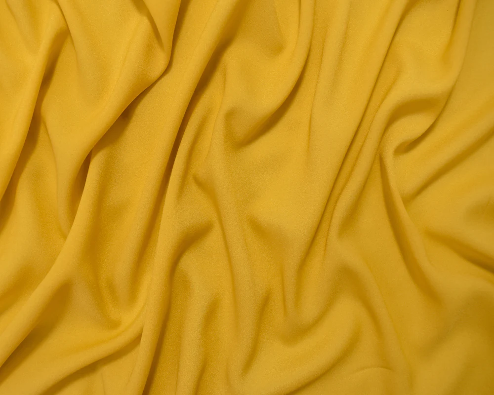 Yellow Poly Momie Crepe Georgette Woven Fabric - Image 3