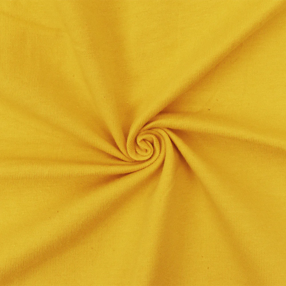 Yellow Solid Stretch Cotton Spandex Jersey Knit Fabric