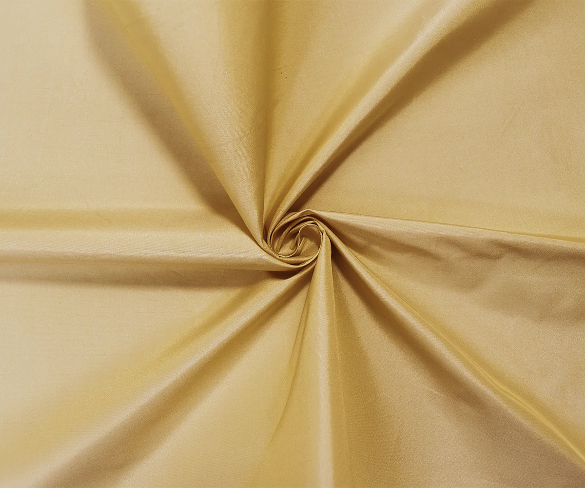 Yellow-White Beige Silk Iridescent Shantung Woven Fabric - Image 3
